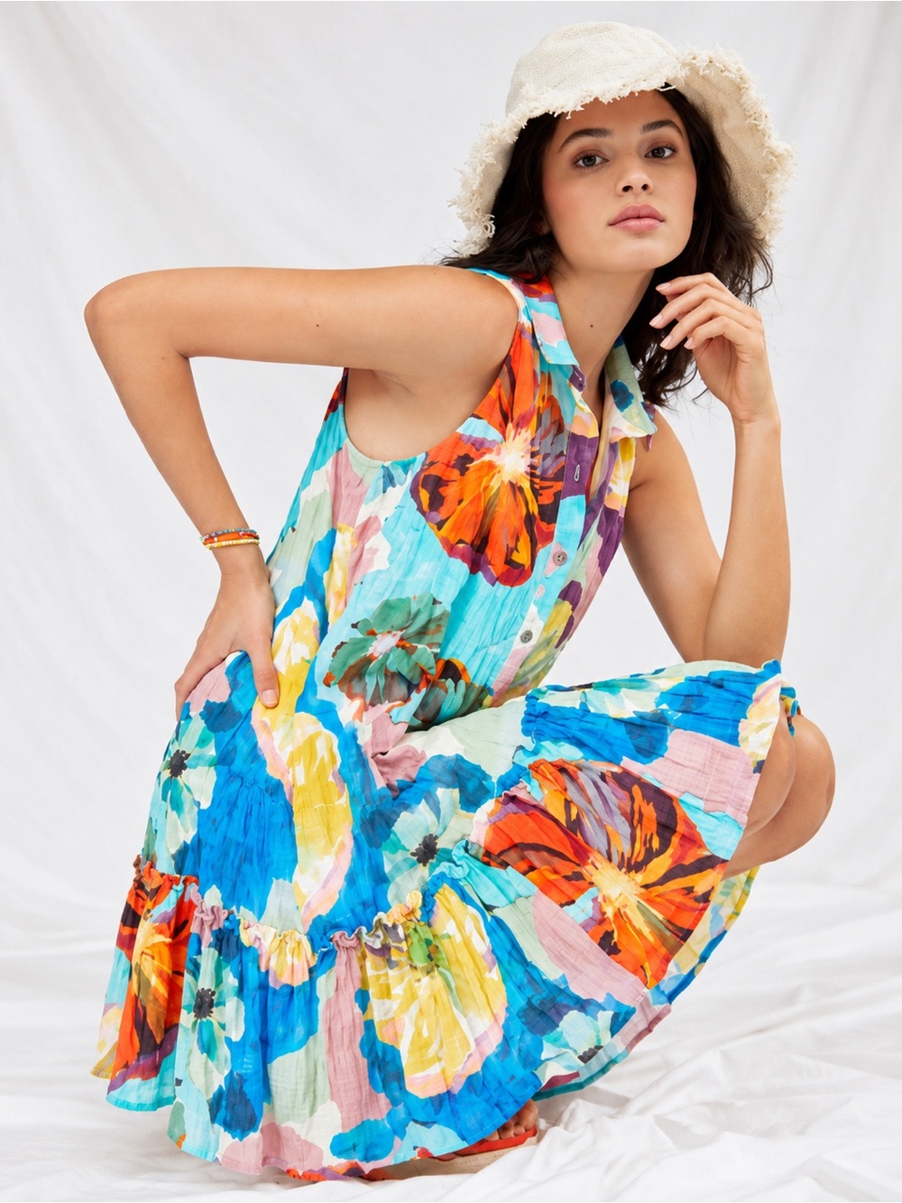 Maeve Flounced Mini Dress